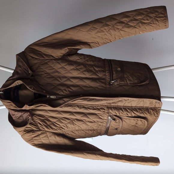 Zara Basic Quilted Tan Coat - Picture 1 of 8